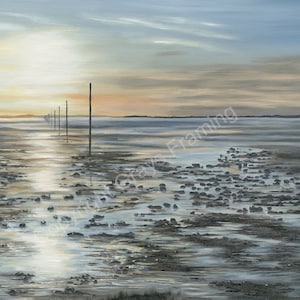 Evening Light Lindisfarne by Gillian Gill FREE UK Postage