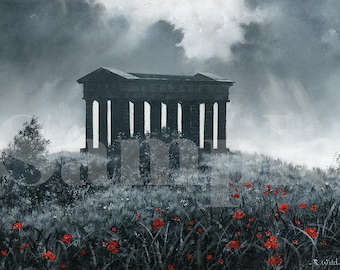 Penshaw Monument Poppies by Robert (Bob) Wild