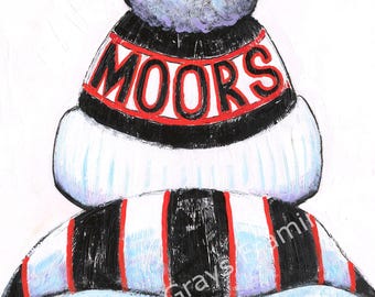 Moors Bobble hat by Chris Cummings Wall Art FREE UK Postage