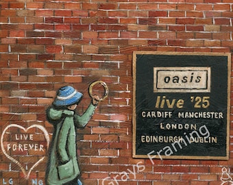 Oasis live forever by Chris Cummings Wall art FREE UK Postage
