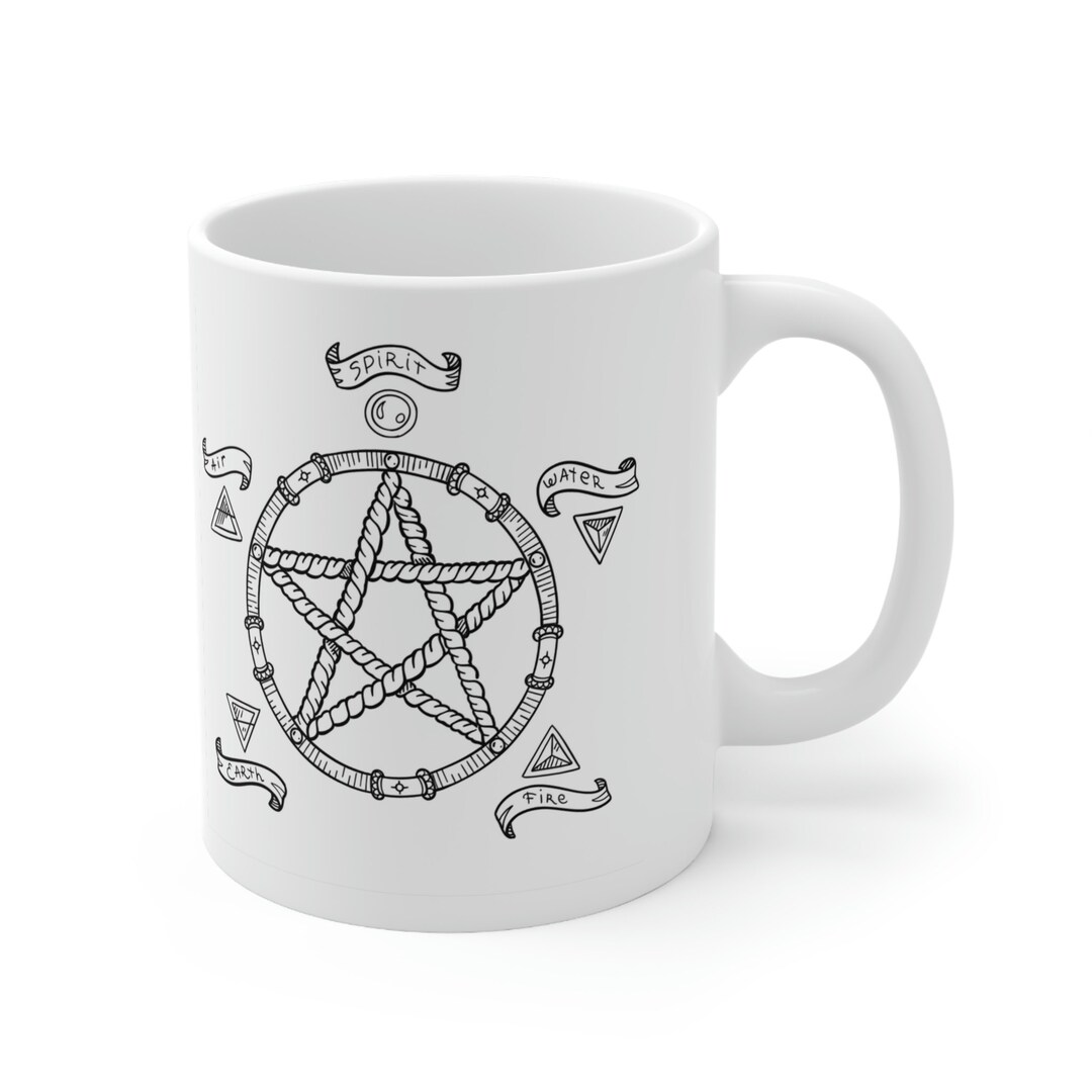 Pentacle Coffee Cup. Pentagram Coffee Cup. Witchy Coffee Cup. Wiccan ...