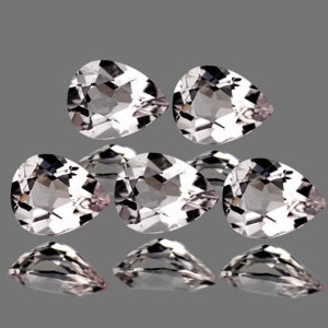 Natural Unheated Goshenite Beryl 5 mm 5 pieces Pear Faceted Cut Flawless-VVS Clarity Earthly Mined Loose Gemstone