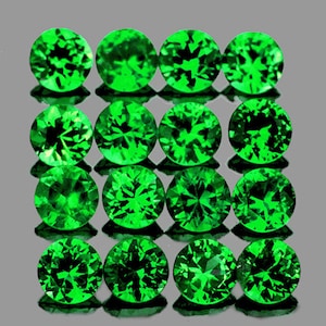 Granate tsavorita verde cromo intenso natural de 2,20 mm, 20 piezas, corte redondo facetado [claridad VVS], piedra preciosa suelta extraída de la tierra para joyería