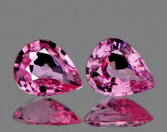 Natural Pink Sapphire, 5x4 mm Pair, Pear Faceted Cut  [Flawless-VVS Clarity] Earthly Mined Loose Gemstone, For Jewelry Ring from Ceylon