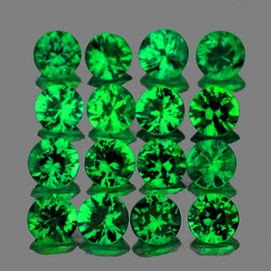 Natural AAA Intenso Cromo Verde Tsavorita Verde Granate 2,2 mm 20 piezas Corte facetado redondo VVS Claridad, Piedra preciosa suelta extraída terrestre
