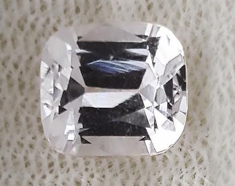 Natural White Pink Spodumene Kunzite {2.0cts} Cushion Cut [Flawless-VVS Clarity] Faceted Loose Gemstone For Ring Earrings Pendant Beads