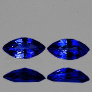 Natural Blue Sapphire 5.5x3 mm Pair Marquise Cut [Flawless-VVS Clarity] Earthly Mined Natural Loose Gemstone for Jewelry Ring Craft DIY