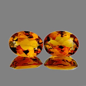 Natural Madeira Whiskey Orange Citrine 2 pieces 8x6 mm Oval Faceted Cut Flawless-VVS Clarity Earthly Mined Loose Gemstone