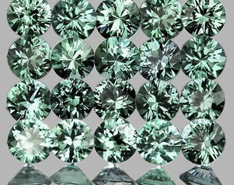 Natural Blue Green Sapphire – 1.50 mm, 50 pcs Round Faceted, Flawless–VVS Clarity, Earth-Mined Melee Gemstone Lot for Jewelry
