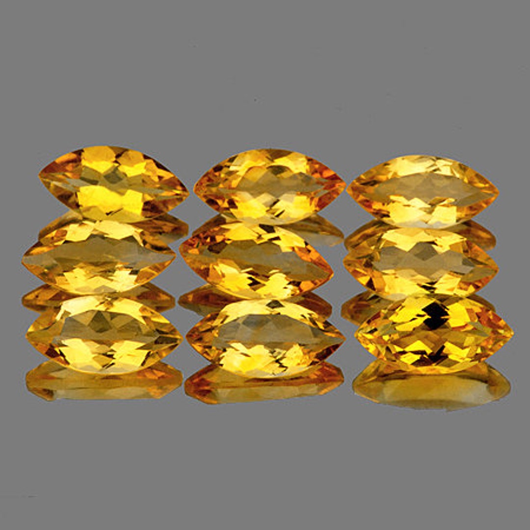 Natural Golden Yellow Citrine 8x4 Mm 9 Pieces Marquise Etsy