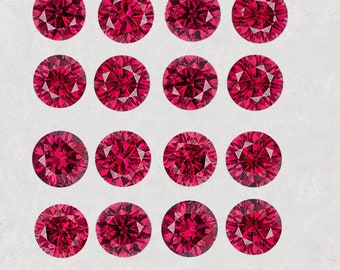 2.20 mm Round 16 pcs Natural Pink Red Mogok Ruby Burma [Flawless-VVS Clarity] Intense Color Top Quality Natural Loose Gemstone For Jewelry