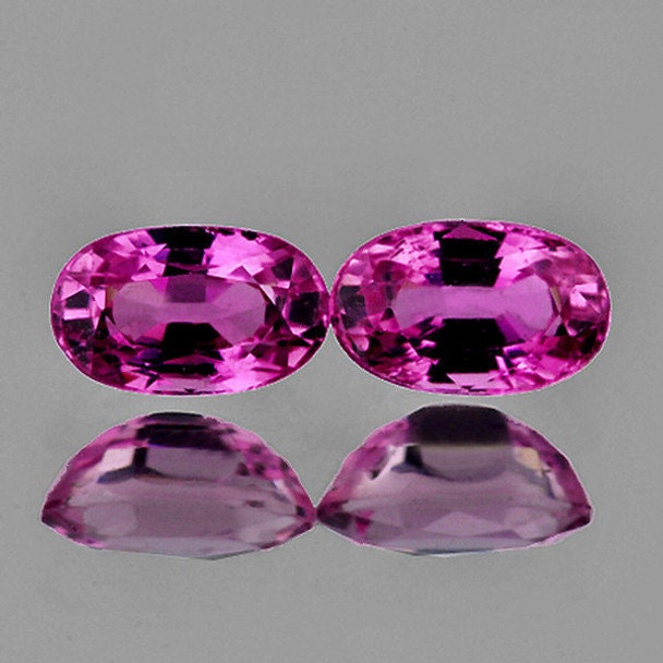 5x3 Mm 2 Pcs Oval Natural Purple Pink Sapphire [flawless-vvs