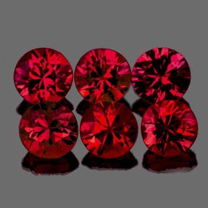 Natural Dark Red Spinel 3.30 mm – 6 pcs Round Cut, Flawless to VVS Clarity, Earth-Mined Loose Gemstones for Fine Jewelry