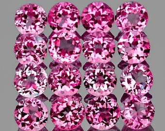 Natural Pink Tourmaline 2.30 mm 16 pieces Round Faceted Cut UnHeated/Untreated Earthly Mined Loose Gemstones From Mozambique for Jewelry