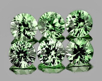 Natural Green Sapphire 3.3 mm 6 pieces Round Faceted Cut VVS Clarity Earthly Mined Loose Gemstone for Jewelry