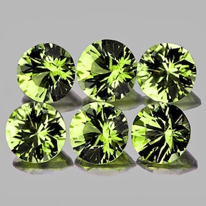 Natural Golden Green Sapphire 3.30 mm 6 pieces Round Faceted Natural Earthly mined Gemstone For Jewelry, Flawless-VVS Clarity