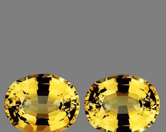 Natural Yellow Sapphire – 5x4 mm, 2 pcs Oval Faceted Cut, Flawless-VVS Clarity, Earth-Mined Gemstones for Jewelry