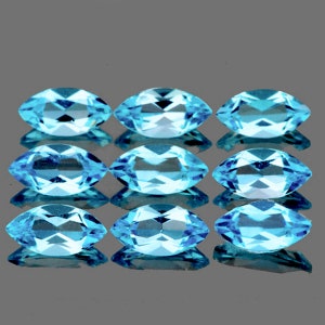 Natural Sky Blue Topaz 7x3.5 mm 9 pieces Marquise Faceted Cut Flawless-VVS Earthly Mined Loose Gemstone