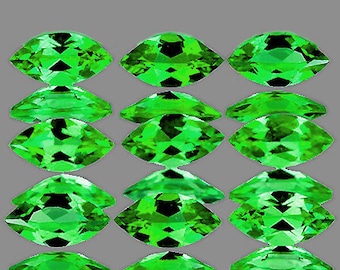 Natural Intense Chrome Green Tsavorite Garnet 5x2.5 mm 9 pieces Marquise Faceted Cut VVS Clarity Earthly Mined Loose Gemstone