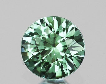 Natural Green Sapphire, 4mm Round, VVS Clarity, Ceylon Gemstone