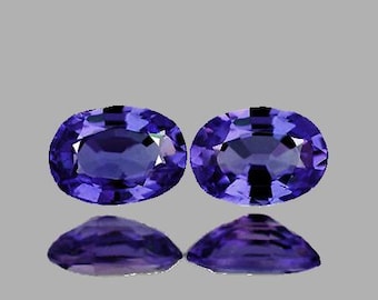 4x3 mm Oval 2 piece Natural Purple Sapphire [Flawless-VVS Clarity] Unheated/Untreated Natural Earthly Mined Loose Gemstone for Jewelry