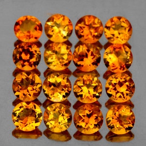 Natural Golden Yellow Citrine 3 mm 25 pieces Round Faceted Cut Flawless-VVS Clarity Earthly Mined Loose Gemstone