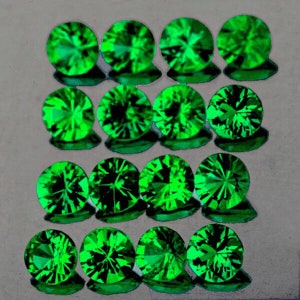 Natural AAA Intenso Cromo Verde Tsavorita Verde Granate 2,1 mm 20 piezas Corte facetado redondo VVS Claridad, Piedra preciosa suelta extraída de la tierra