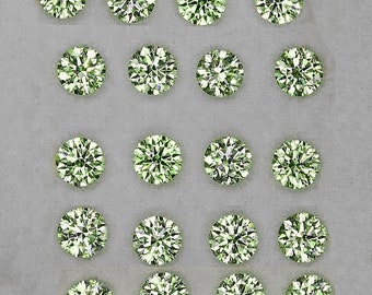 Natural Green Sapphire 2.2 mm 16 pieces Round Faceted Cut Flawless-VVS Clarity Earthly Mined Loose Gemstone