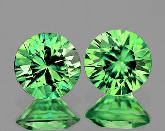 Natural Chrome Green Tsavorite Green Garnet 3.5 mm 2 pieces Round Faceted Cut VVS Clarity, Earthly Mined Loose Gemstone