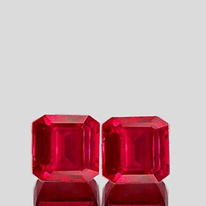 Rubí de Mozambique rojo natural octogonal de 4,80 mm [claridad VVS], brillo AAA, piedras preciosas sueltas extraídas de África, grado superior, 2 piezas