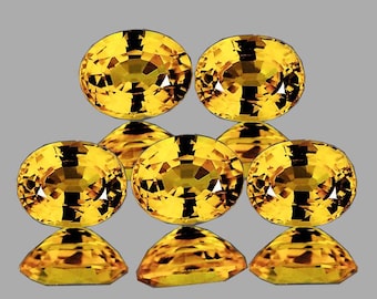 Natural Yellow Sapphire – 4.5x3.5 mm, 5 pcs Oval Faceted Cut, Flawless-VVS Clarity, Earth-Mined Gemstones for Jewelry