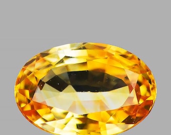 Naturlig gul safir 1,40 ct 8x5,5 mm oval slipad fasetterad felfri-VVS klarhet naturlig ädelsten jordisk utvunnen från Ceylon för smyckesring