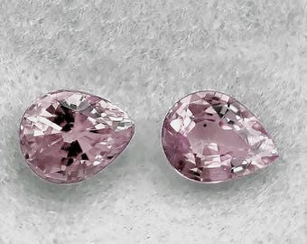 Natural White Pink Sapphire 5x4 mm Pear 2 pieces [Flawless-VVS Clarity] Earthly Mined Natural Loose Gemstone for Jewelry Ring Pendant Ceylon