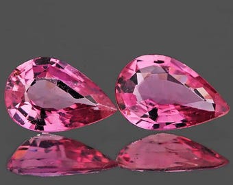 Natural Pink Sapphire Pear Cut Pair 6x4mm – VS Clarity, Earth-Mined Madagascar Gemstones for Rings & Jewelry