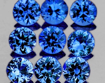 2,80 mm 6 piezas Zafiro azul intenso natural redondo [Claridad VVS impecable] Piedra preciosa suelta natural de brillo superior para joyería de Ceilán