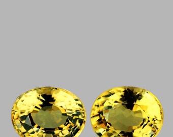 Natural Yellow Sapphire – 2 pcs, 4.5x4 mm Oval Faceted Cut, Flawless–VVS Clarity, Earth-Mined Gemstones for Jewelry
