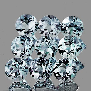 Natürliche weiche blaue Aquamarin 3,3 mm 9 Stück 1,20cts rund facettierten Schliff VVS Klarheit, irdischen Minen lose Edelstein