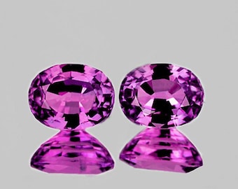 2 saphirs violets naturels, 4,5 x 3,5 mm, 0,62 carat, 2 pièces, taille ovale [Clarté VVS irréprochable] Pierres précieuses en vrac extraites de la terre pour bijoux de Madagascar