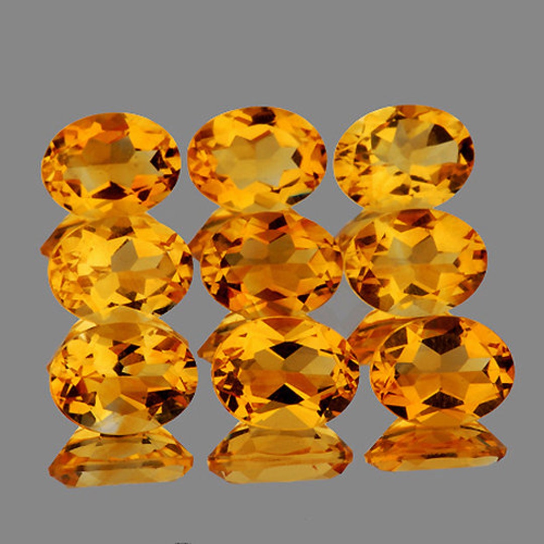 Natural Intense Golden Yellow Citrine 6x4 Mm 9 Pieces Oval Etsy