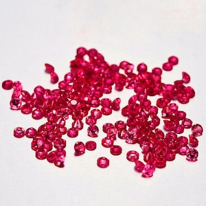 1.20 mm 100 pieces Natural Intense Red Ruby [VVS Clarity] Round Cut Natural Earthly Mined Loose Gemstone, Top Brilliancy for Jewelry Melee