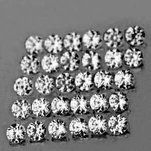 Natuurlijke witte zirkoon 1,2 mm 100 stuks ronde diamant geslepen VVS Clarity aards gedolven zirkoon voor sieraden, uitstekende schittering