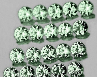 1.6 mm Round cut 40 pieces Natural Green Sapphire Loose Gemstone Earthly Mined [IF-VVS]