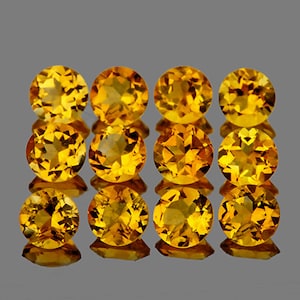 Natural Golden Yellow Citrine 4 mm 12 pieces Round Faceted Cut Flawless-VVS Clarity Earthly Mined Loose Gemstone