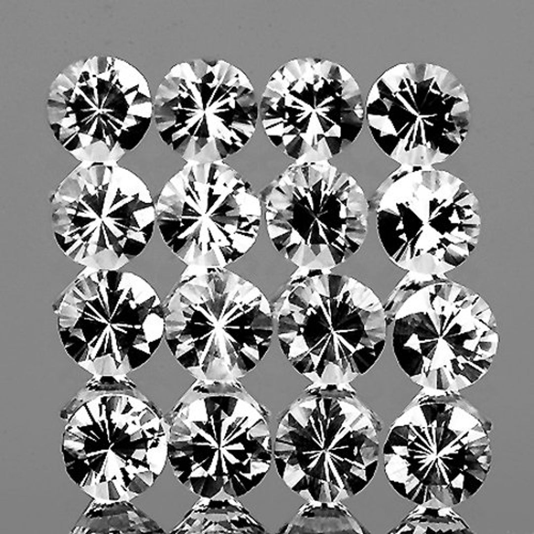 3,00 mm 1 pezzo di zaffiro bianco naturale taglio rotondo [purezza impeccabile-VVS] pietra preziosa naturale sciolta di massima brillantezza per anello di gioielli - Italia