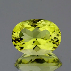 Natural Green Gold Lemon Quartz 16.5x12.5 mm Oval Faceted Cut 8.86cts Flawless-VVS Earthly Mined Loose Gemstone