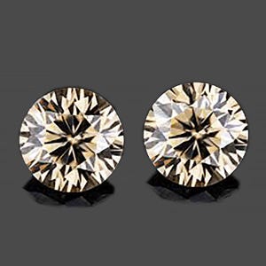 2.30 mm 2 pieces Natural Champagne Diamond [VVS-VS Clarity] Earthly Mined Loose Diamond For Jewelry Fancy Diamond Top Quality Round Cut
