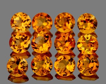 Natural Citrine Faceted Round Gemstone – 28 Options – Yellow Gold Orange – USA Seller Since 1989