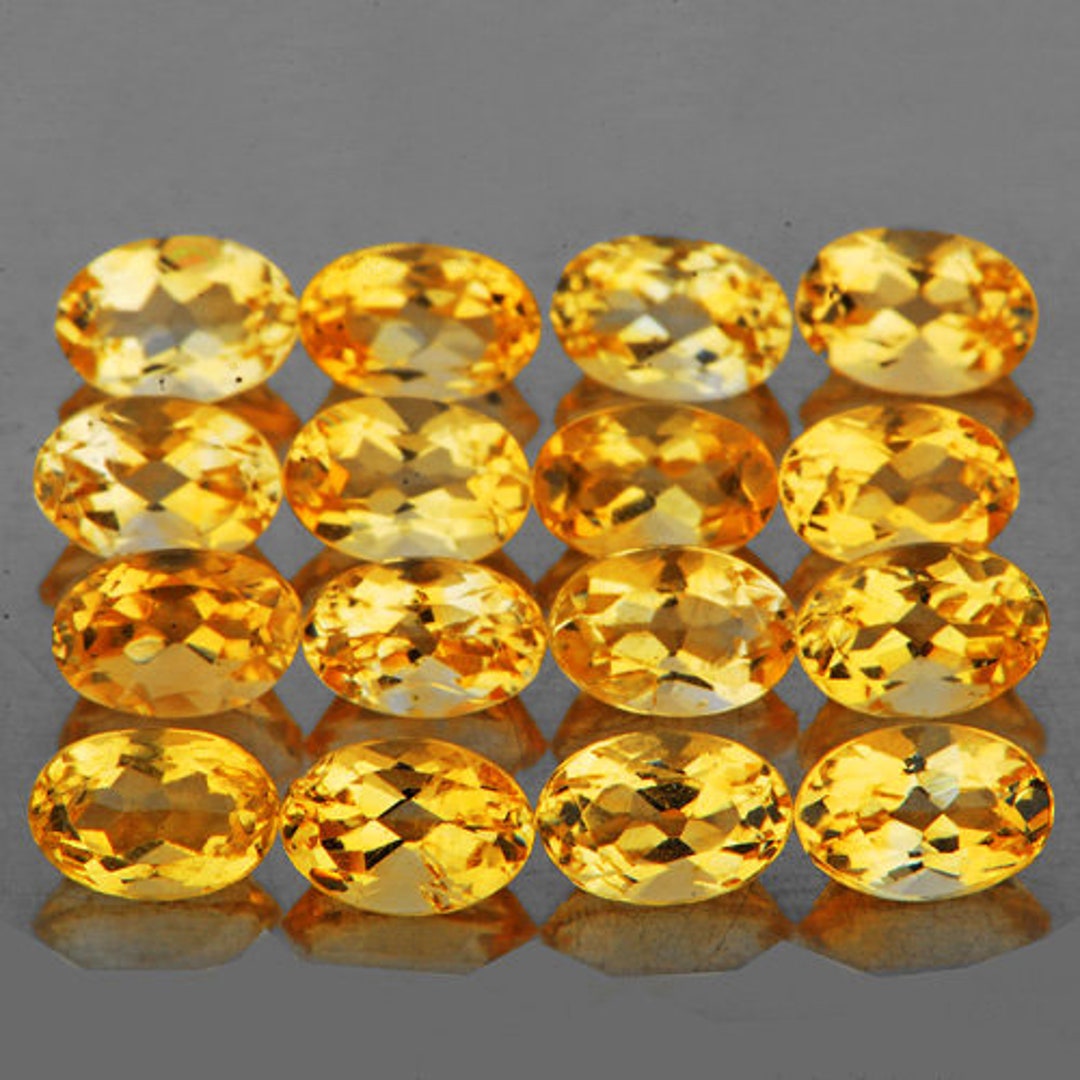 Natural Golden Yellow Citrine 16 Pieces 5x3 Mm Oval Faceted Etsy