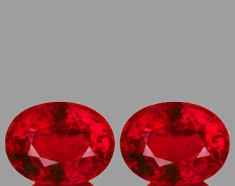 8x6 mm Oval 2 pieces Natural Red Mozambique Ruby [VVS-VS Clarity] AAA Luster Earthly Mined Loose Natural Gemstones from Africa Top Grade