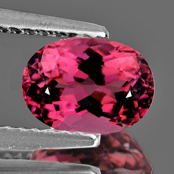 8x6 mm / 1.23cts Natural Intense Padparadscha Pink Tourmaline, Oval Cut Faceted Loose Gemstone, Earthly Mined [VVS]